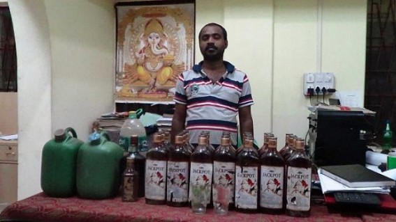  Police seized illegal liquors at Kamalpur, 1 arrested